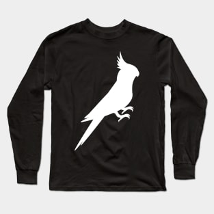 White cockatiel silhouette Long Sleeve T-Shirt